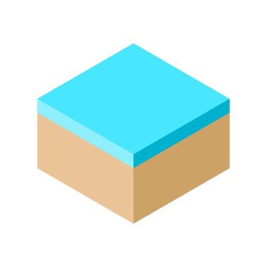 Göl su vektör çizim izometrik parçası. kavram. Düz stil tasarım. Renkli grafik