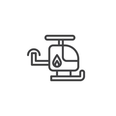 İtfaiyeci helikopter anahat simgesini