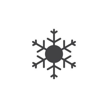 Kar tanesi vektör simgesi. Mobil kavramı ve web tasarım için düz işareti dolu. Kar katı simgesi. Soğuk sembol, logo illüstrasyon. Piksel mükemmel vektör grafikleri