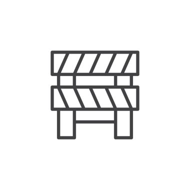 Yol engeli anahat simgesi. Mobil kavramı ve web tasarım için doğrusal stili işaret. yol blok basit çizgi vektör simgesi. Sembol, logo illüstrasyon. Piksel mükemmel vektör grafikleri