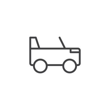 Araç anahat simgesi. Mobil kavramı ve web tasarım için doğrusal stili işaret. Rover basit çizgi vektör simgesi. Sembol, logo illüstrasyon. Piksel mükemmel vektör grafikleri