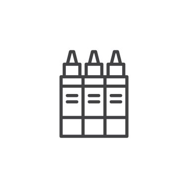 Marker kalemler koleksiyonu anahat simgesini