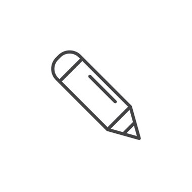 Kalem anahat simgesi. Mobil kavramı ve web tasarım için doğrusal stili işaret. Kalem basit çizgi vektör simgesi. Yazma, düzenleme sembolü, logo illüstrasyon. Piksel mükemmel vektör grafikleri