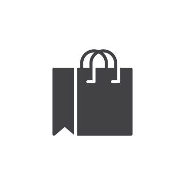 Alışveriş çantası vektör simgesi. Mobil kavramı ve web tasarım için düz işareti dolu. Dükkanı çanta basit katı simgesi. Sembol, logo illüstrasyon. Piksel mükemmel vektör grafikleri