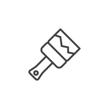 Boya fırça anahat simgesi. Mobil kavramı ve web tasarım için doğrusal stili işaret. Satırı vektör simgesi süsleyin. Sembol, logo illüstrasyon. Piksel mükemmel vektör grafikleri