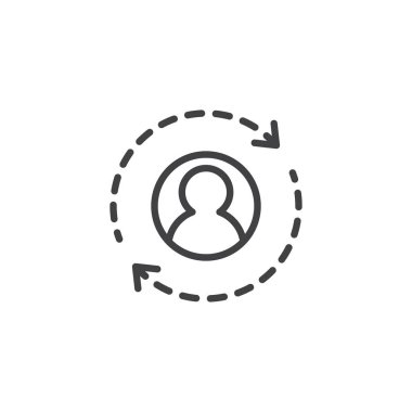 Anahat simgesini çapında okları olan adam