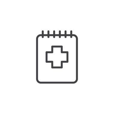 Tıbbi not defteri anahat simgesini