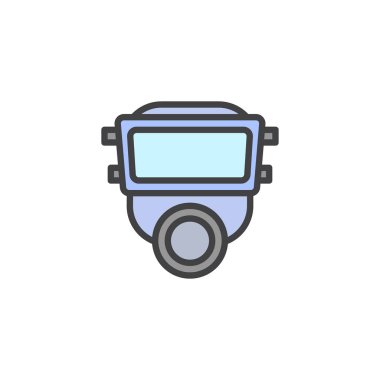 Gaz maskesi anahat simgesini dolu