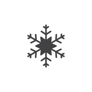 Kar tanesi vektör simgesi. Mobil kavramı ve web tasarım için düz işareti dolu. Katı simgesi dondur. Sembol, logo illüstrasyon. Piksel mükemmel vektör grafikleri