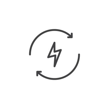 Yenilenebilir enerji anahat simgesini