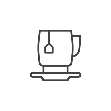 Çay kupa anahat simgesini