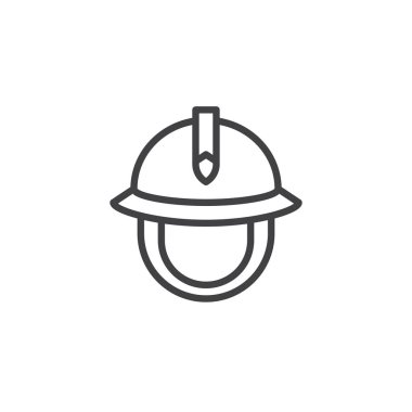 İtfaiyeci kask anahat simgesini