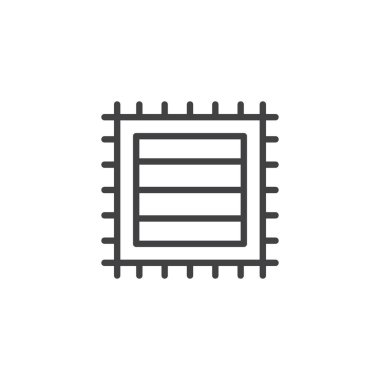 Çizgili halı anahat simgesini