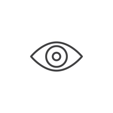 İnsan göz anahat simgesini. Mobil kavramı ve web tasarım için doğrusal stili işaret. Görünürlük basit çizgi vektör simgesi. Sembol, logo illüstrasyon. Piksel mükemmel vektör grafikleri