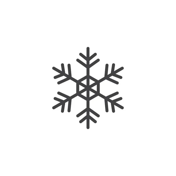 Snowflake Outline Icon Linear Style Sign Mobile Concept Web Design — Stock Vector