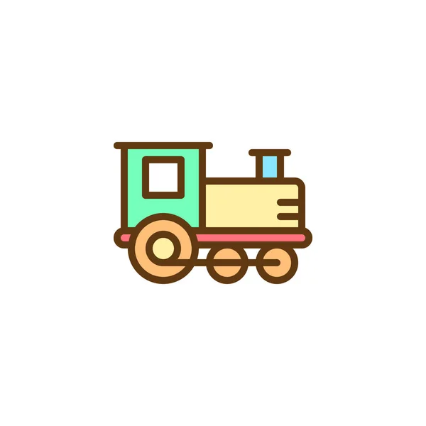 Železniční hračky plné ikonu obrysu — Stockový vektor