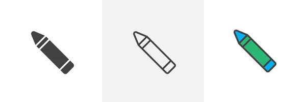 Crayon verschillende stijlicoon — Stockvector