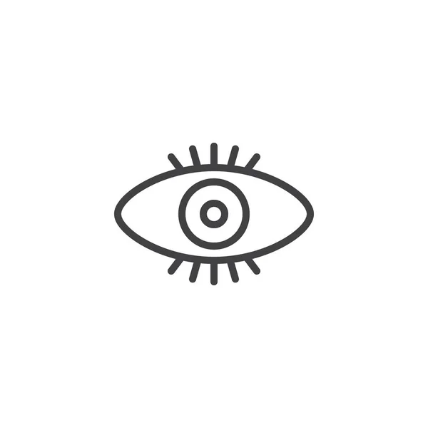 Het Pictogram Van Omtrek Van Het Menselijke Oog Lineaire Stijl — Stockvector