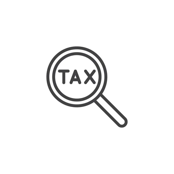 Tax Search Outline Icon Linear Style Sign Mobile Concept Web — Stock Vector