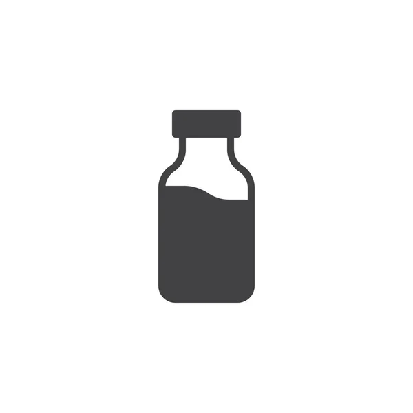 Icono Del Vector Botella Leche Signo Plano Lleno Para Concepto — Vector de stock