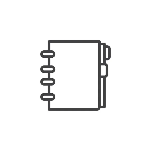 Nota Icono Del Esquema Del Libro Signo Estilo Lineal Para — Vector de stock