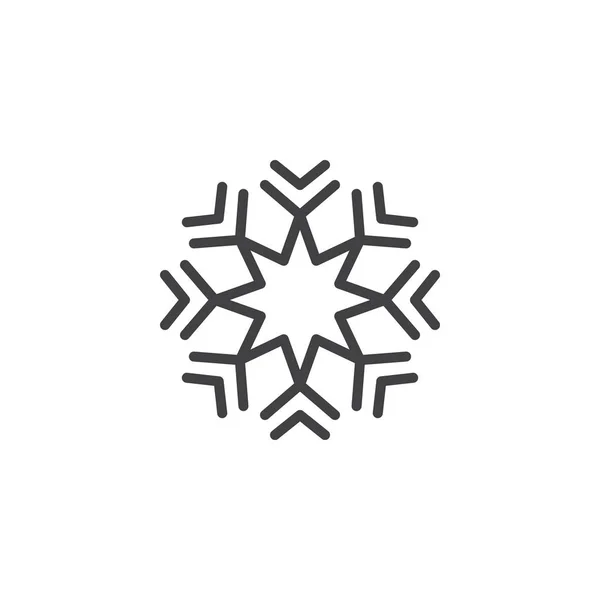 Ikona Płatka Śniegu Liniowy Znak Stylu Dla Mobilnej Koncepcji Projektowania — Wektor stockowy