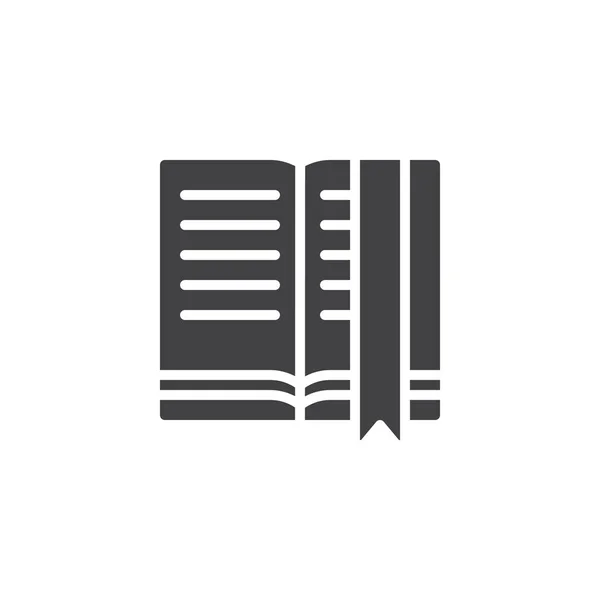 Buchseiten öffnen und Lesezeichen-Vektor-Symbol — Stockvektor