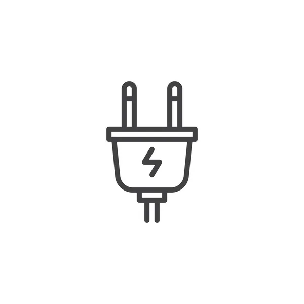 Electric plug outline icon — Stock Vector