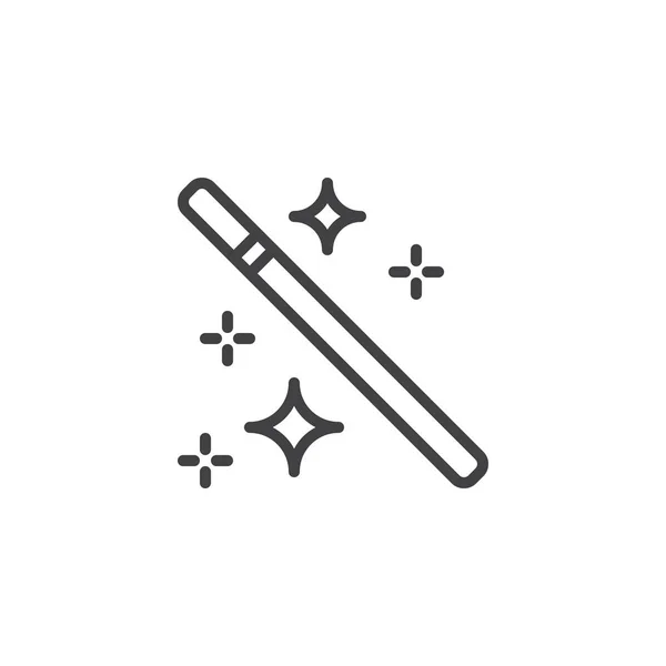 Magic Wand Stars Outline Icon Linear Style Sign Mobile Concept — Stock Vector