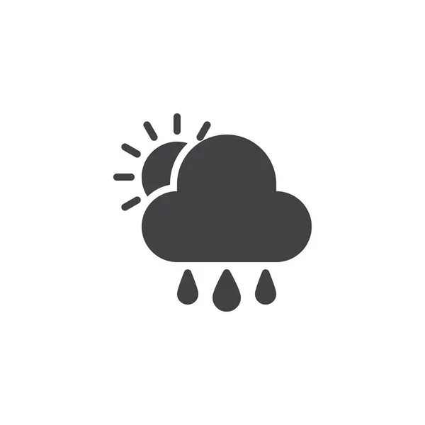 Icona Del Vettore Pioggia Nube Solare Segno Piatto Riempito Concetto — Vettoriale Stock