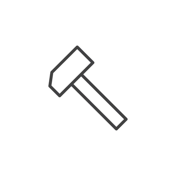 Hammer Ikonu Obrysu Lineární Styl Znak Pro Mobilní Koncepce Web — Stockový vektor