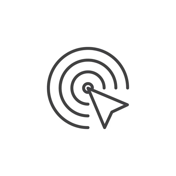 Target with mouse cursor outline icon