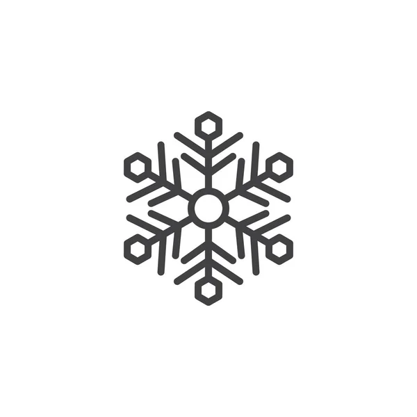Śnieżynka Ikonę Konturu Styl Liniowy Znak Dla Mobilnych Koncepcji Projektowania — Wektor stockowy