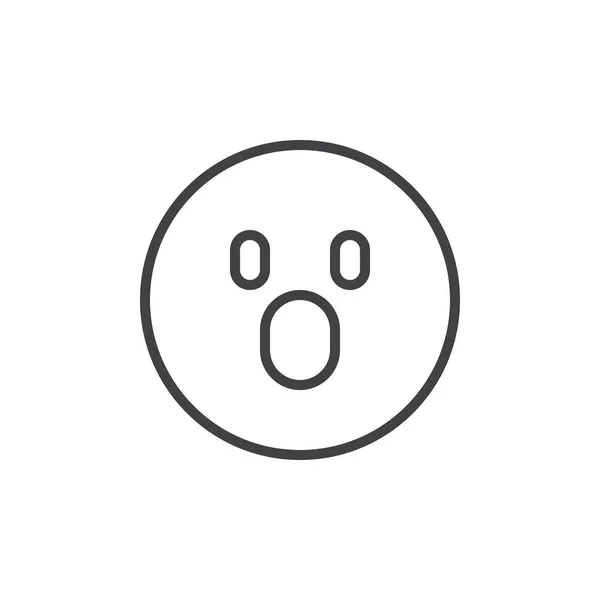 Visage choqué émoticône contour icône — Image vectorielle