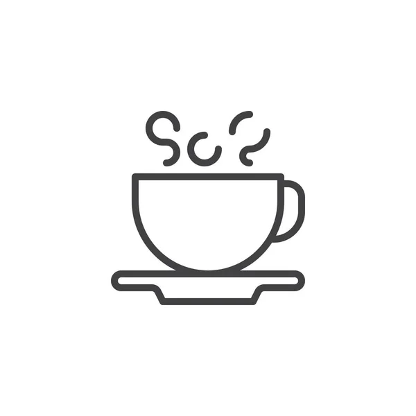 Icono de esquema de taza de café — Vector de stock