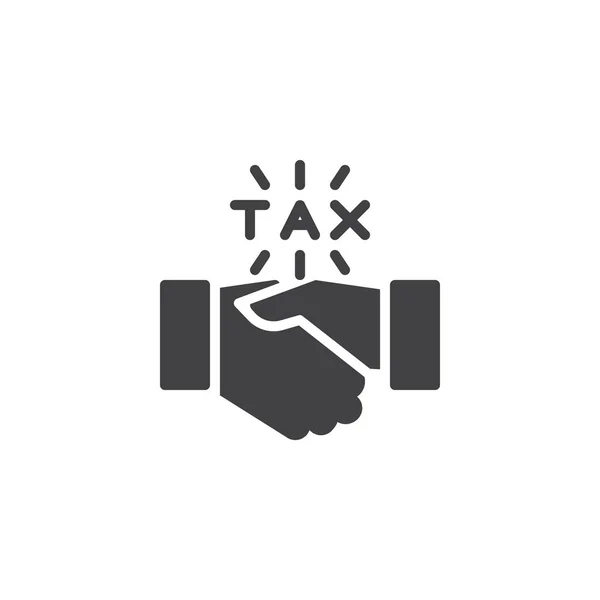 金融契約のベクター アイコン モバイルの概念と Web デザインのフラット記号を記入しました 税ハンドシェイク単純な固体アイコン シンボル ロゴの図 ピクセル完璧なベクトル グラフィック — ストックベクタ