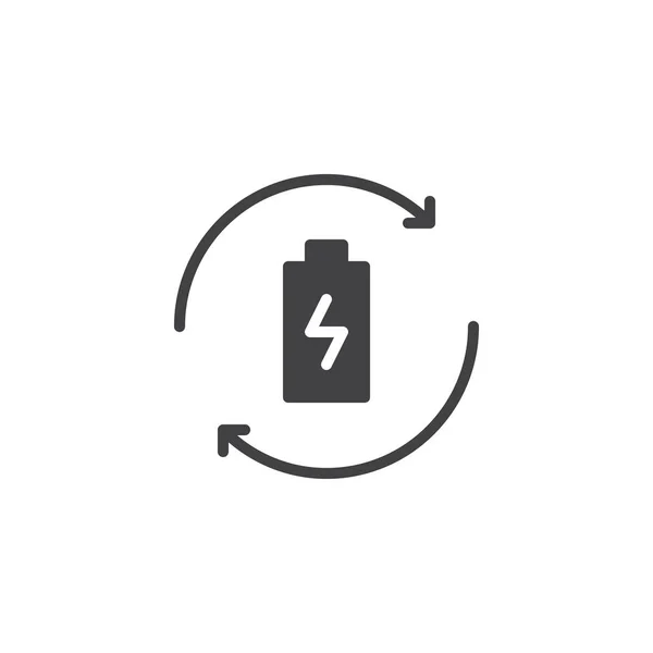 Riciclaggio icona vettoriale batteria — Vettoriale Stock