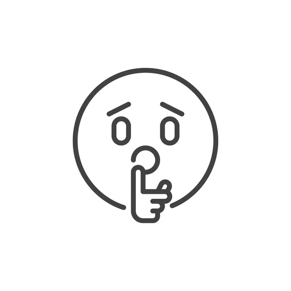 Emoticon rendendo icona contorno silenzio — Vettoriale Stock