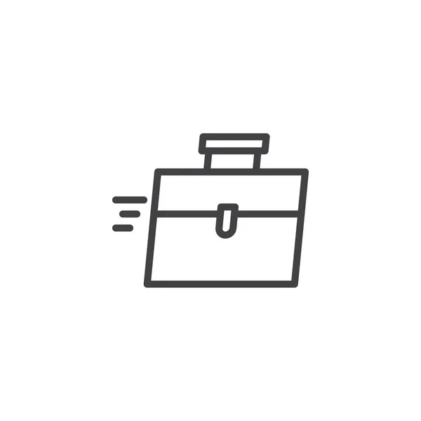 Icono Del Contorno Del Maletín Apresurado Signo Estilo Lineal Para — Archivo Imágenes Vectoriales