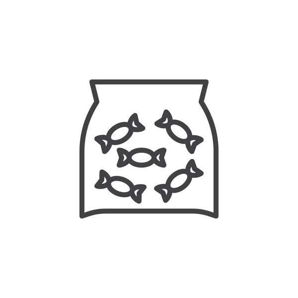 Süßigkeitentaschen Umriss Symbol Lineares Stilschild Für Mobiles Konzept Und Webdesign — Stockvektor