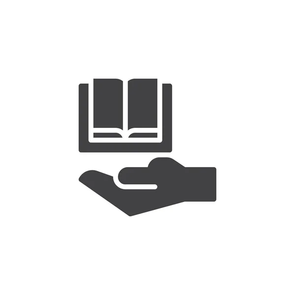 Hand and book vector icon — Stock Vector