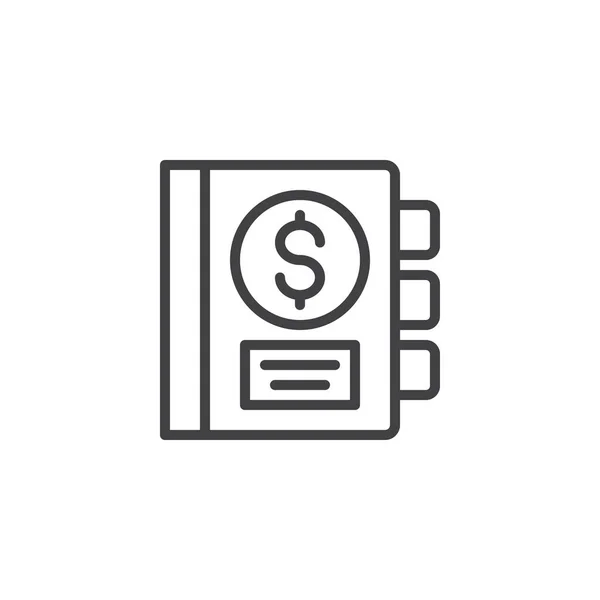 Geld overzicht boekpictogram — Stockvector