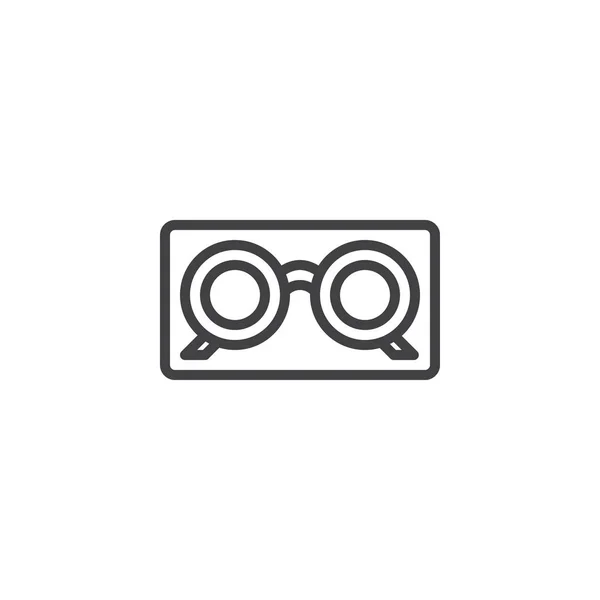 Ícone Contorno Caixa Óculos Olho Sinal Estilo Linear Para Conceito —  Vetores de Stock