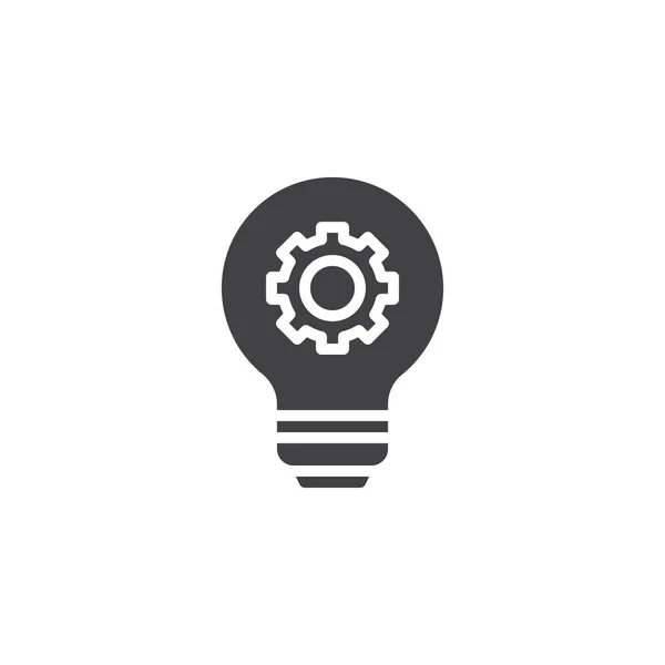 Light bulb and gear vector icon — Stock Vector