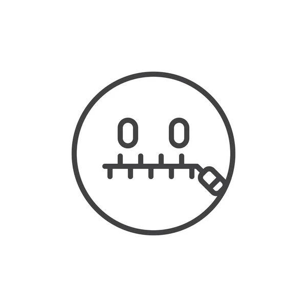 Cipzár száj smiley szerkezeti ikon — Stock Vector