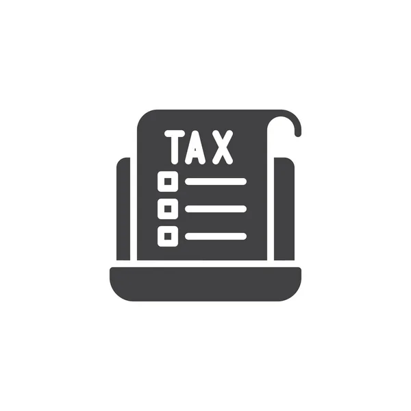 Податковий Документ Значок Ноутбука Вектор Заповнений Плоский Знак Мобільної Концепції — стоковий вектор