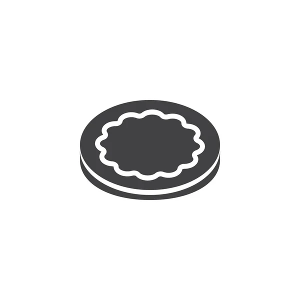 Round biscuit cookies vector icon — Stock Vector