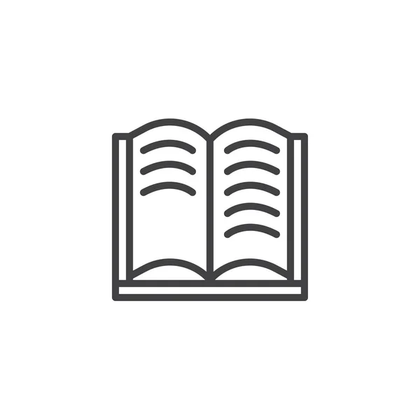 Buka Halaman Buku Ikon Outline Tanda Gaya Linier Untuk Konsep - Stok Vektor