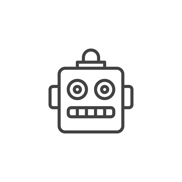 Ikon garis besar emoji Robot - Stok Vektor