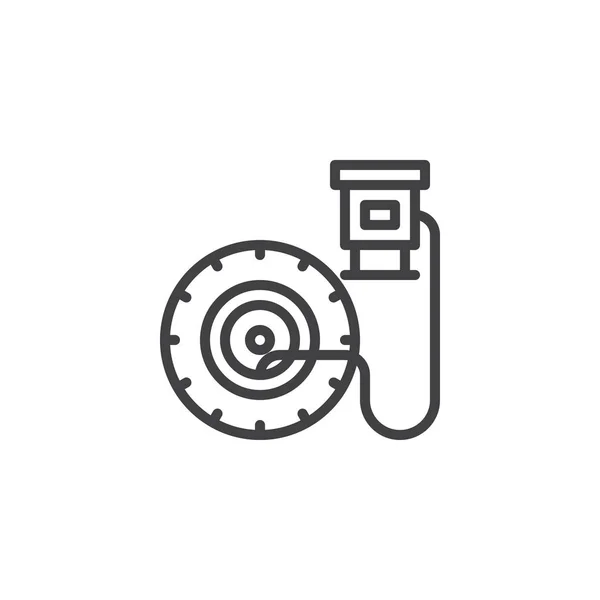 Inflar icono del contorno de la rueda — Vector de stock
